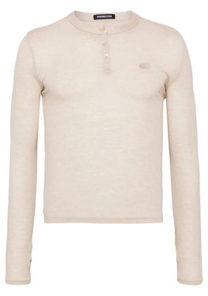 Ground Zero logo-embroidered T-shirt - Neutrals