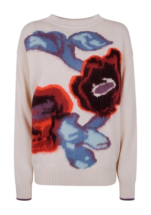 PS Paul Smith Hazy Floral-print wool jumper - Neutrals