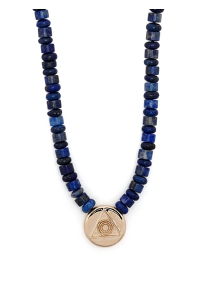 LUIS MORAIS 14kt yellow gold Shield lapis lazuli beaded necklace - Blue