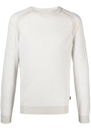 BOSS crew-neck cotton blend jumper - Neutrals