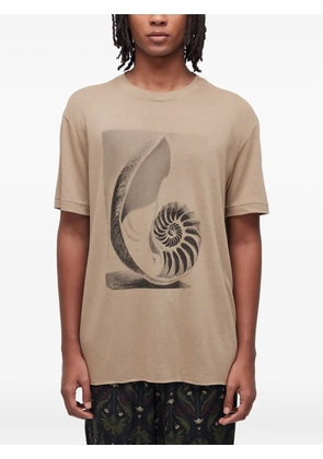 Osklen nautilus shell-print T-shirt - Brown