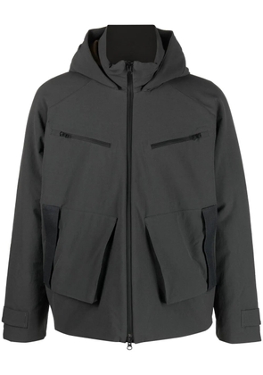 GR10K hooded padded bomber jacket - Grey