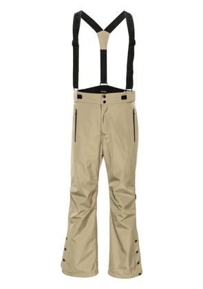 Yves Salomon logo-print strap straight-leg trousers - Green