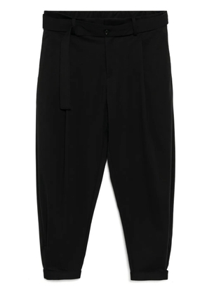 CROQUIS belted tapered trousers - Black