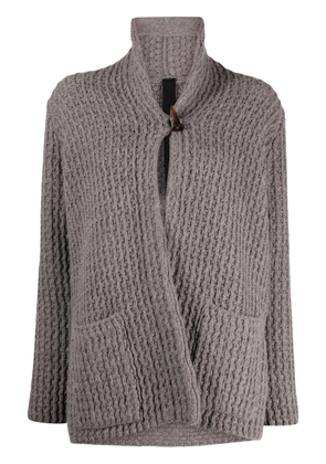 Forme D'expression chunky-knit virgin wool cardigan - Grey