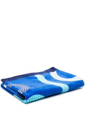 Jonathan Adler Eden snake-print beach towel - Blue