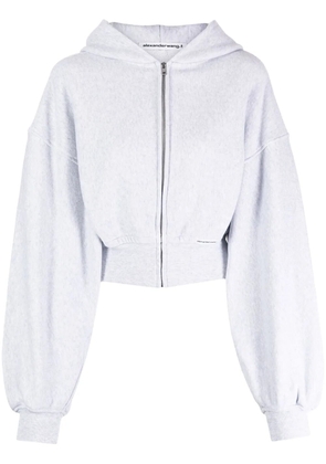 Alexander Wang zip-up cropped hoodie - Grey