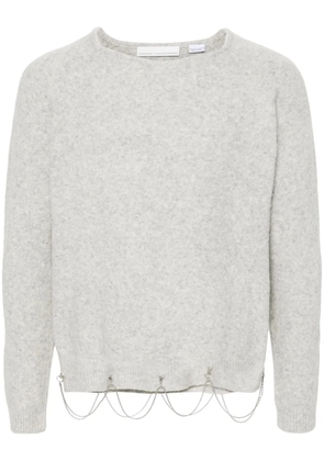 Random Identities crystal-embellished wool-blend jumper - Grey