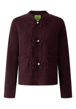 Shanghai Tang knot-detail cardigan - Purple
