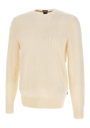 BOSS cable-knit crew-neck sweater - Neutrals