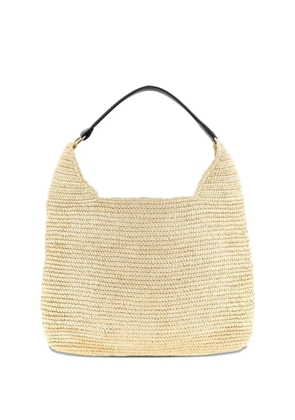 Maison Michel Cristiana crocheted leather-handle shoulder bag - Neutrals