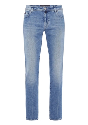 Billionaire logo-appliqué straight-leg jeans - Blue