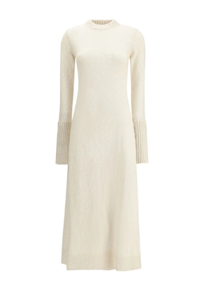 SA SU PHI Morena ribbed-cuff long dress - Neutrals