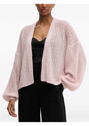 BOSS balloon-sleeve open-front cardigan - Pink