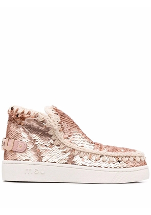 Mou Eskimo sequin-embellished boots - Neutrals