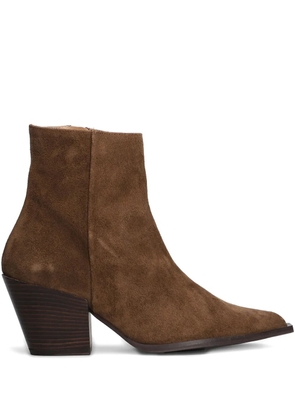 Pedro Miralles pointed block-heel boots - Brown
