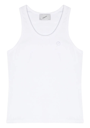 Coperni logo-embroidered cotton top - White
