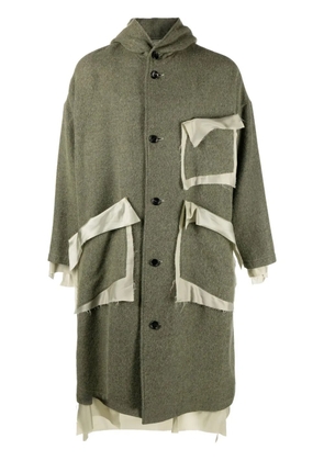 sulvam deconstructed single-breasted coat - Green