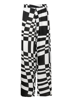 Amir Slama geometric-print straight trousers - Black