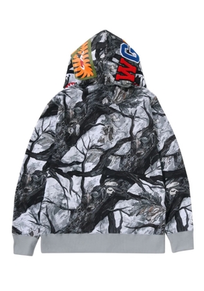 A BATHING APE® Tree Edge Camo Shark zip-up hoodie - Black