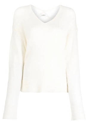 Goen.J V-neck knitted sweater - White