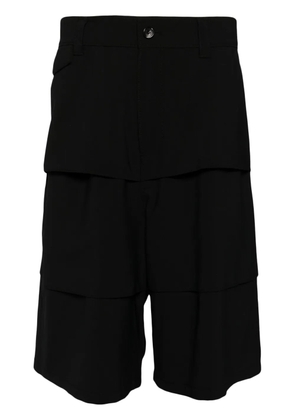 SONGZIO pleated knee-length cargo shorts - Black