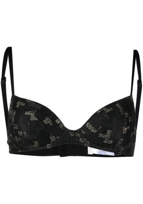 ERES metallic-threading embroidered bra - Black