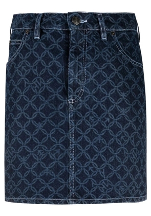 Charles Jeffrey Loverboy jacquard-pattern denim skirt - Blue