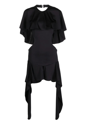 The Attico Airi cape-effect cut-out minidress - Black