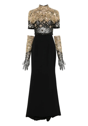 Dina Melwani bead-embellished skirt set - Black