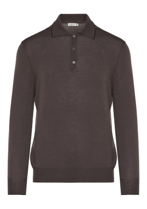 Canali wool blend polo shirt - Brown