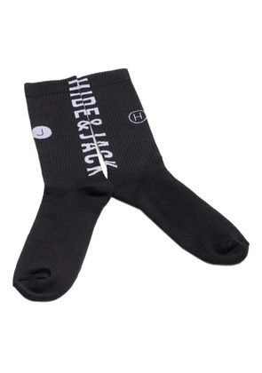Hide&Jack logo-detail rib socks - Black