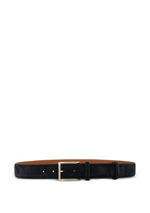 Santoni rectangular buckle leather belt - Blue