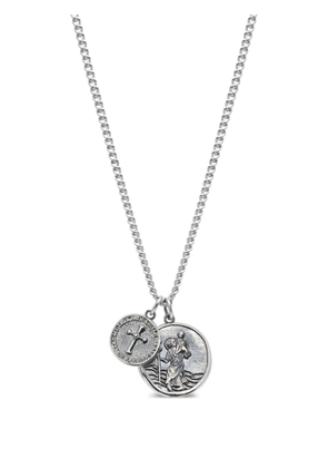 Nialaya Jewelry Saint Christopher double-medallion necklace - Silver