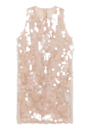 Ermanno Scervino sequin-embellished mini dress - Neutrals