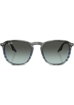 Ray-Ban logo-lettering round-frame sunglasses - Blue