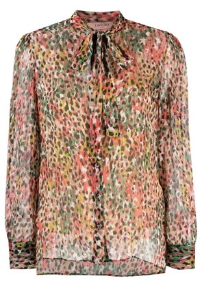 TWINSET animal-print pussy-bow blouse - Red