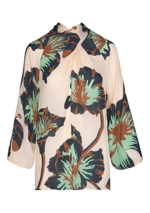 Johanna Ortiz Drum Beats floral tie top - Neutrals