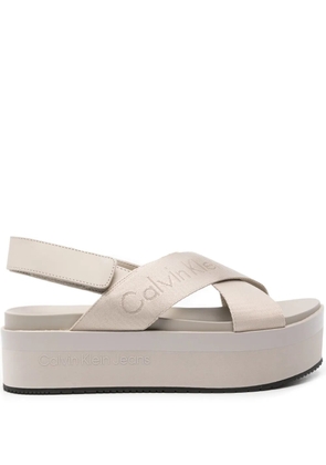 Calvin Klein Jeans 55mm slingback flatform sandals - Neutrals