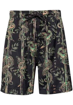Maharishi Dragon Bamboo swim shorts - Black