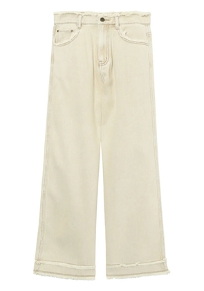 tout a coup frayed wide-leg jeans - Neutrals