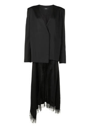 Goen.J silk-wool blend wrap blazer - Black