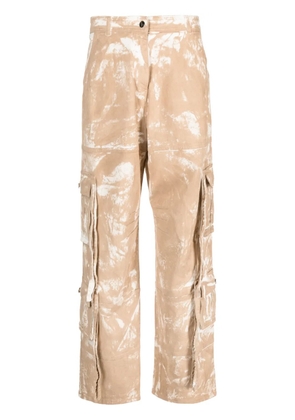 ANDREĀDAMO faded-print cargo trousers - Neutrals