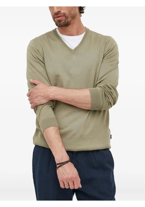 BOSS V-neck long-sleeve sweater - Green