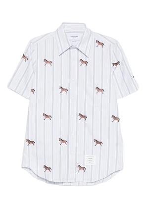 Thom Browne horse print striped shirt - Blue