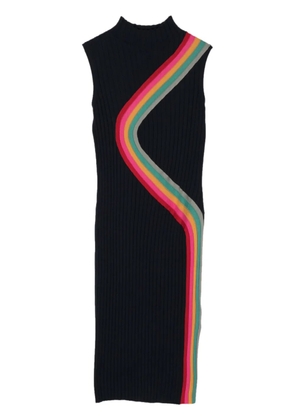 PS Paul Smith Swirl ribbed-knit midi dress - Blue