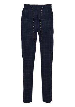 BOSS checked mid-rise tapered trousers - Blue