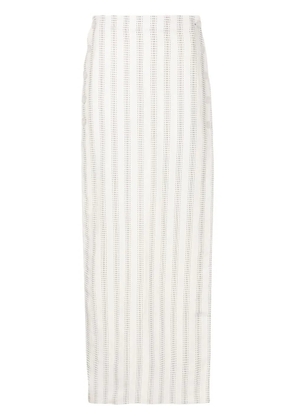 Amir Slama stripe-print maxi skirt - White