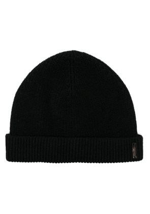 Corneliani ribbed virgin wool beanie - Black
