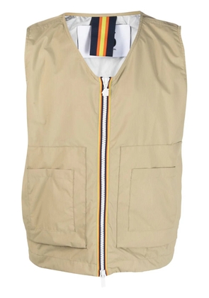 K-Way R&D V-neck zip-up gilet - Neutrals